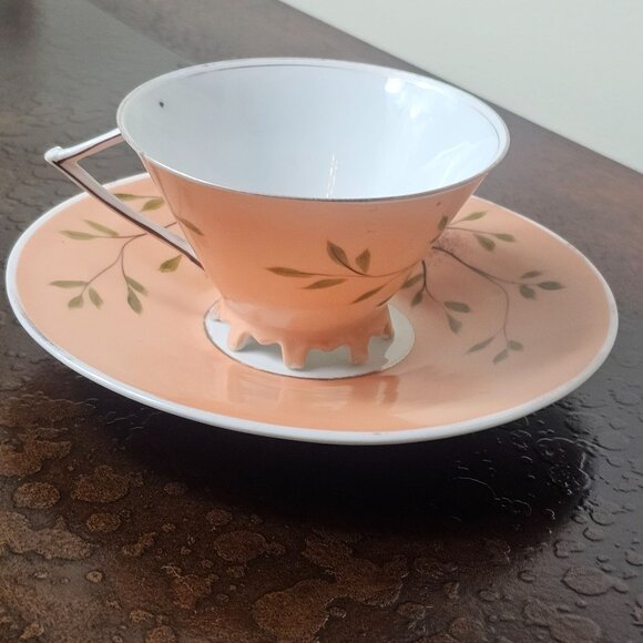 Vintage Hand-Painted Porcelain Tea Cup Saucer Set Floral Design Made in Japan 19 - Picture 3 of 11